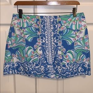 Lilly Pulitzer blue, green, and pink skirt